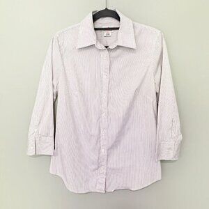 J. Crew Haberdashery elbow sleeve collared‎ button down striped shirt top